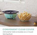 Elite Gourmet EPM330M Automatic Stirring 12-cup Popcorn Maker Popper, Hot Oil Popcorn Machine w/Measuring Cap & Built-in Reversible Serving Bowl, Great for Home Party Kids, Safety ETL Approved, Mint - Image 4