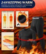 TELALEO 2 Set Mens Thermal Underwear Fleece Lined Long Johns 4 Pcs Base Layer Shirts Pant for Cold Winter Weather - Image 5
