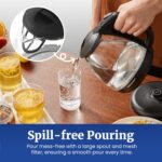 Elite Gourmet EKT1001 Electric 1.0L BPA-Free 1100W Glass Kettle Cordless 360° Base, Stylish Blue LED Interior, Handy Auto Shut-Off Function – Quickly Boil Water For Tea & More, Black - Image 7