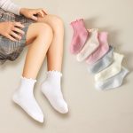 6 Pairs Toddler Ruffle Socks for Girls Baby Grip Socks Non Slip Socks Cute Grippy Frilly - Image 7