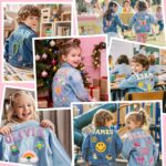 Personalized Kids Denim Jacket with Names, Custom Long Sleeve Denim Jacket for Girls Toddler, Girls Outerwear Jacket, Custom Girls Jean Jackets Clothes, 1-10 Year Old Girl Boy Birthday Christmas Gifts - Image 2