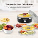 Elite Gourmet EFD319 Food Dehydrator, 5 BPA-Free 11.4" Trays Adjustable Temperature Controls, Jerky, Herbs, Fruit, Veggies, Dried Snacks, Black - Image 6