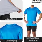 Men’s Athletic Short Sleeve Gym Workout T-Shirts 2 Pack Mens Dry Fit Tees Moisture Wicking Crew Neck Running T Shirt for Men - Image 2