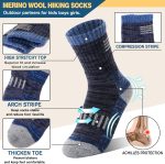 Kids Merino Wool Hiking Socks Boys Girls Toddler Thermal Winter Warm Thick Cushioned Moisture Wicking Socks 6 Pairs - Image 3