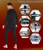 TELALEO 2 Set Mens Thermal Underwear Fleece Lined Long Johns 4 Pcs Base Layer Shirts Pant for Cold Winter Weather - Image 6