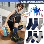 MOGGEI Boys Kids Girls Athletic Socks Basketball Sport Youth Crew Cotton Breathable Outdoor Socks 6 Pairs - Image 4