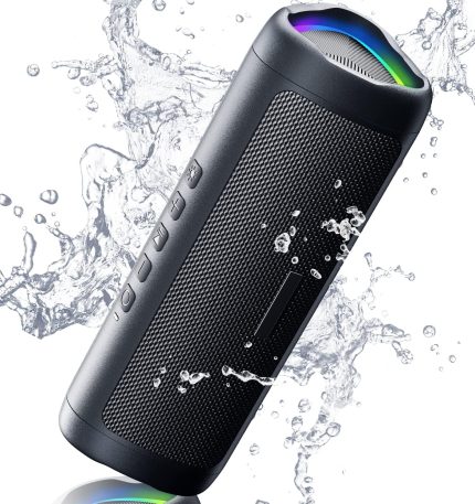 Bluetooth Speaker Gifts for Men: Portable Wireless, IPX5 Waterproof, White Elephant Gifts for Adults, Stocking Stuffers for Teens Boy Girl, Up to 20H Playtime, TWS Pair, for Home/Party/Outdoor (Black)