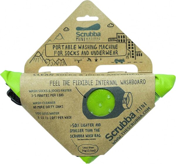 Scrubba Wash Bag MINI Ultra-Compact Washing Machine - Ideal for Travel, Camping & Hiking | Portable Washer & Dry Bag, 50% smaller than original Scrubba