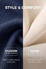 Mens Corduroy Fleece-Lined Sweatshirts Winter Heavyweight Casual Fashion Button Pullover (S-3XL) - Image 2