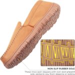 Lulex Moccasins for Men House Slippers Indoor Outdoor Plush Mens Bedroom Shoes with Hard Sole - Image 3