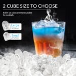 MAXEVE Ice Maker Countertop, 34LBs/24H Ice Machine, 2 Bullet Size, Fast Making 9Cubs in 5 Mins, Portable Ice Maker Machine with Self Cleaning, Ice Basket, Ice Scoop for Home/Office/Bar (Silver) - Image 4