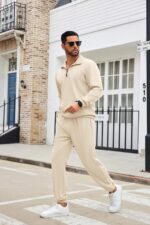 COOFANDY Men's Tracksuit 2 Piece Quarter Zip Sweatsuit Sets Casual Athletic Running Jogging Suits - Image 5