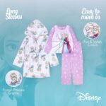 Disney Girls' 3-piece Bathrobe & Loose-fit Long-Sleeve Pajama Set, Soft & Cute for Kids - Image 3