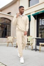 COOFANDY Men's Tracksuit 2 Piece Quarter Zip Sweatsuit Sets Casual Athletic Running Jogging Suits - Image 4