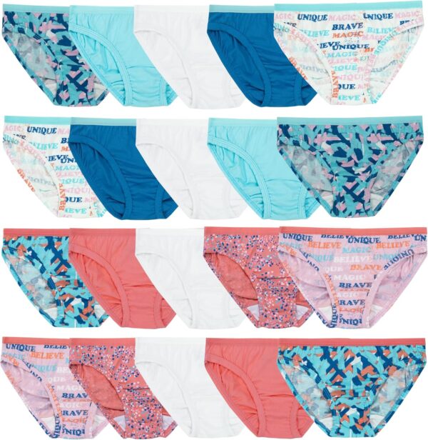 Fruit of the Loom Girls' Cotton Bikini Underwear Multipacks