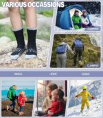 Kids Merino Wool Hiking Socks Boys Girls Toddlers Winter Warm Thick Thermal Cushion Crew Gift Socks 6 Pairs - Image 6