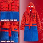 Marvel Spiderman Bathrobes for Boys Fleece Robe with Pockets Tie Waist, Cozy Gifts for Kids - Image 5