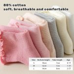 6 Pairs Toddler Ruffle Socks for Girls Baby Grip Socks Non Slip Socks Cute Grippy Frilly - Image 5