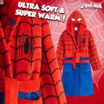 Marvel Spiderman Bathrobes for Boys Fleece Robe with Pockets Tie Waist, Cozy Gifts for Kids - Image 4