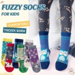 Eyean Kids Fuzzy Socks Non Slip Soft Fluffy Slipper Grips Socks Warm Plush Cozy Cabin Boy Girls Crew Socks 6 Pairs - Image 5