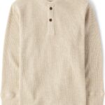 The Children's Place boys Long Sleeve Thermal Henley Shirt