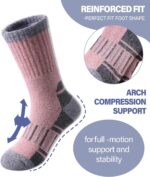 Kids Merino Wool Hiking Socks Boys Girls Toddlers Winter Warm Thick Thermal Cushion Crew Gift Socks 6 Pairs - Image 5