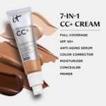 IT Cosmetics CC+ Cream (Medium) - Natural Full Coverage Foundation With SPF 50+, Color Corrector & Anti-Aging Hydrating Serum, Hyaluronic Acid + Peptides, Lightweight - 1.08 fl oz - Image 7