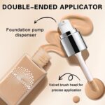 IONSGAKO Liquid Foundation, Matte Finish Flawless Foundation, Lightweight and Buildable Long-lasting Wear Full Coverage Foundation Makeup for Women - 01 Natural - Image 2