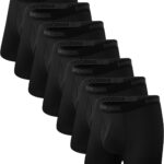 BAMBOO COOL Men's Underwear Breathable Boxer Briefs with Fly Moisture-Wicking Lightweight Underwear 7-Pack