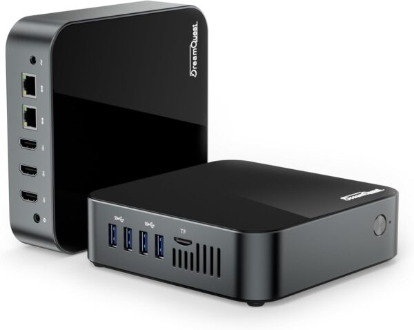 DreamQuest Mini Pc Windows 11 Pro Preloaded, Intel 12th N95 (up to 3.4GHz) Mini Desktop Computers with 16GB RAM 512GB M.2 SSD, Support 4k@60Hz,WiFi 5, Bluetooth4.2, USB3.2 * 4, Dual LAN, HDMI*3