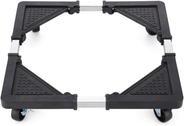 Mini Fridge Stand with 4 Locking Wheels 16.9"-25.6" Adjustable Dolly Base for Furniture Portable Refrigerator Stand（Black）