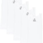 Hanes Boys’ Tank Cotton Undershirt, EcoSmart, 10 Pack, White