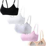Big Girls' Adjustable Training Bra Cotton Bras Wireless Light Padded 10-16 Years