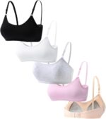 Big Girls' Adjustable Training Bra Cotton Bras Wireless Light Padded 10-16 Years