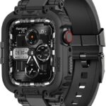 amBand M1 Sport Case Band for Apple Watch Ultra 3/2/1 & SE 3/2/1 & Series 11 10 9 8 7 6 5 4 3 49mm 46mm 45mm 44mm 42mm 41mm 40mm 38mm, Shockproof & Scratch Resistant Rugged Bumper for Men