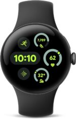 Google Pixel Watch 3 (41mm) 2024 Model - Android Smartwatch, Heart Rate Tracking, Fitbit Advanced Running, Fitness Insights, 24-Hour Battery - Matte Black Aluminum Case - Obsidian Band - Wi-Fi