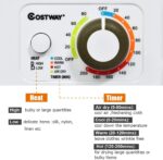 COSTWAY Compact Laundry Dryer, 110V Electric Portable Clothes Dryer with Stainless Steel Tub, Control Panel Downside Easy Control for 4 Automatic Drying Mode, White - Image 3