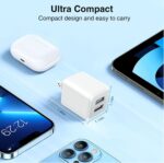 USB Wall Charger, Dual Port Cube Power Adapter Charger Plug Block Charging Box, Dual Port Wall Fast Charging Adapter, Compatible for i Phone 14 13 12 11 (USB-1) - Image 7