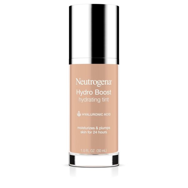 Neutrogena Hydro Boost Hydrating Tint Foundation Makeup for Dry Skin, with Hyaluronic Acid, Lightweight Oil-Free Water Gel, Non-Comedogenic, 30 Buff Color, 1.0 fl. oz