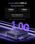 KAMRUI AM21 Mini PC, AMD Ryzen 7 8745HS (8C/16T, up to 4.9GHz), 32GB DDR5 5600MHz RAM, 1TB M.2 2280 PCIe 4.0 SSD, Mini Desktop Computer with Radeon 780M, USB4, Quad Display, Dual LAN, HDMI, WiFi 6 - Image 7