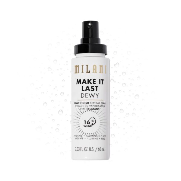 Milani Setting Spray + Primer, Make It Last Dewy - Dewy Finish Moisturizing Formula for Glow on the Go, Setting Spray for Makeup and Face Primer, Prime + Set + Hydrate, 2.03 Fl. Oz