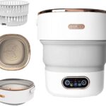 Portable Washing Machine,15L Collapsible Mini Washer with 3 Cleaning Modes Drain Basket Small Foldable Laundry Machine for Travel Camping Dorms RVs Apartments Baby Clothes Underwear Socks Delicates