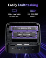 ACEMAGICIAN Vista V1 Mini Pc Computers, 12Th Gen Intel N95 (Beat N100, Up to 3.4Ghz), 16GB DDR4 RAM 512GB SSD Mini Computer, UHD 4K HDMI DP, Dual WiFi/Bt, Gigabit Ethernet Vesa, Home/Office Micro Pc - Image 4