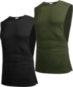 COOFANDY Men Workout Tank Top 2 Pack Gym Bodybuilding Sleeveless Muscle T Shirts - Image 2