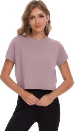 Dalavch 6 Pack Women's Crop Top Short Sleeve Athletic Workout Yoga Running Gym Casual Tees T-Shirts Loose Fit - Image 2
