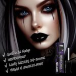 Black Liquid Lip Gloss for Women, Non-Sticky Hydrate Plumping Lip Tint Full Coverage Black Lip Color Dark Gothic Lipgloss Makeup Mirror High-Shine LipGlossy for Halloween Cosplay Costume Looks | Vegan - Image 2