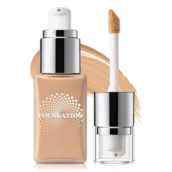 IONSGAKO Liquid Foundation, Matte Finish Flawless Foundation, Lightweight and Buildable Long-lasting Wear Full Coverage Foundation Makeup for Women - 02 Medium