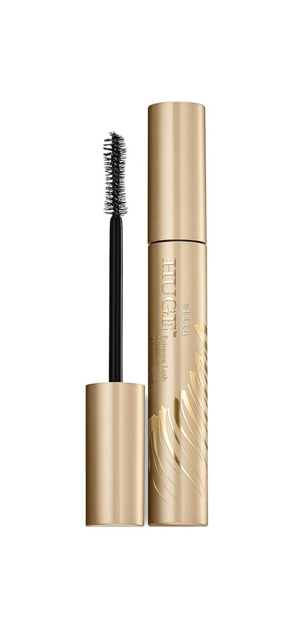 stila HUGE Extreme Lash Mascara, Intense Black | Volume, Full Length, Curl, Lift, No Clump, Crunch or Smudge | Lightweight, Long-Lasting Buildable Eye Makeup Formula | 0.44 Fl. Oz.