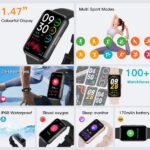USMECBL Fitness Trackers,Blood Oxygen Heart Rate Sleep Monitor,Smart Band 24/7 Health Monitoring,Calorie Pedometer Steps Counter Activity watchs/Notifications for iOS/Android