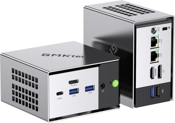 GMKtec M8 Mini PC AMD Ryzen 5 PRO 6650H (6C/12T 4.50GHz) Dual NIC LAN 2.5GbE, 16GB LPDDR5 RAM + 512GB Hard Drive PCle SSD, Oculink, USB4, HDMI, USB-C